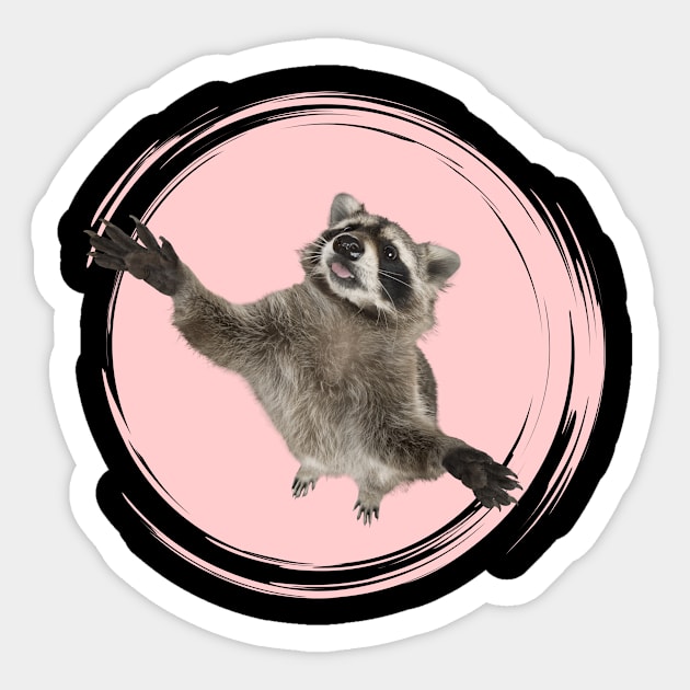 Pedro Raccoon Dancing Popular Internet Meme mapache dance T-Shirt Sticker by Surrealart